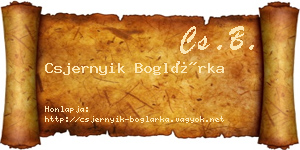 Csjernyik Boglárka névjegykártya