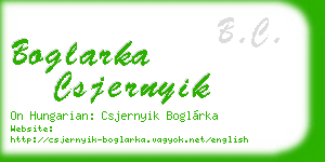 boglarka csjernyik business card